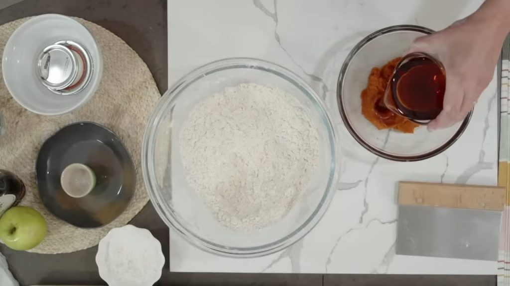 Baking Pumpkin Scones with Apple Pie Preserves