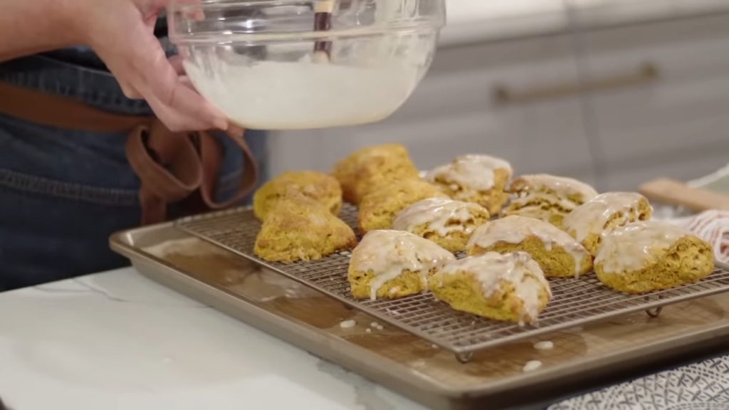 Baking Pumpkin Scones with Apple Pie Preserves